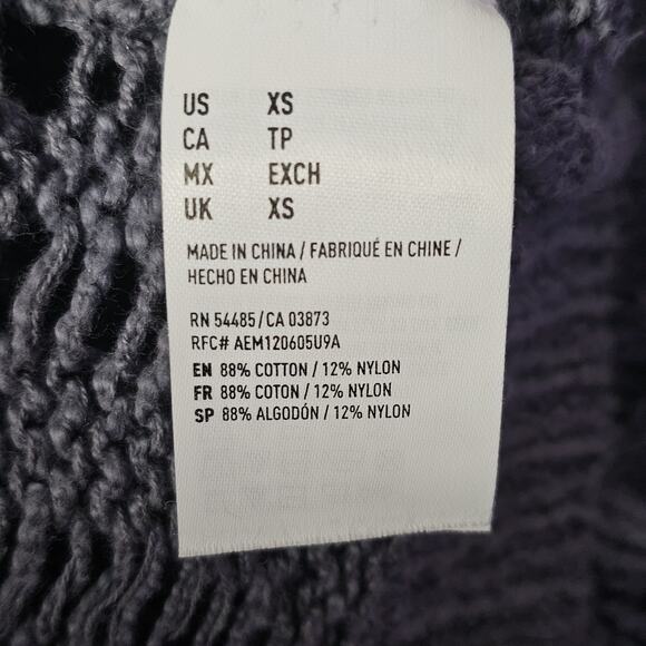 American Eagle Outfitters Sweater Open Knit Sz XS Gray Grunge Goth Fairy Y2K - Picture 4 of 5